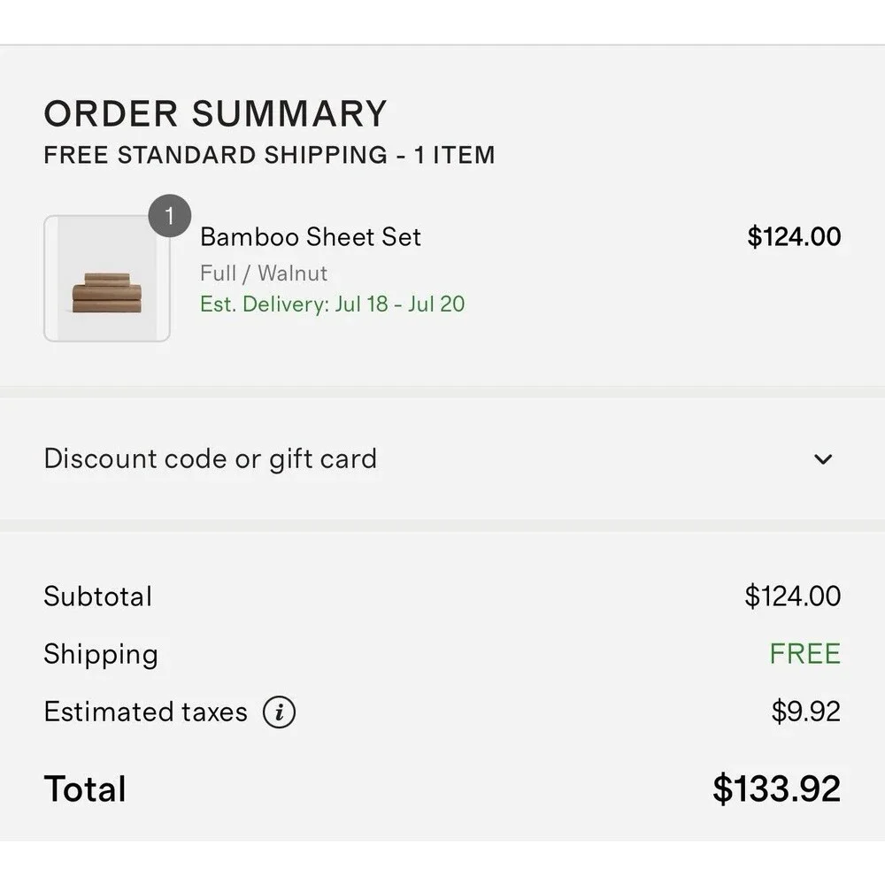 Quince Bamboo Sheet Set Full Walnut Organic Bamboo 300TC Cooling NWT $124 Retail